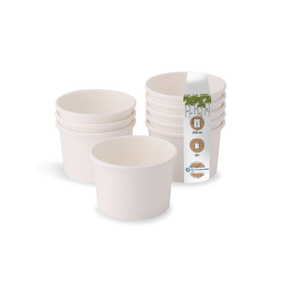 BIOZOYG Bicchiere di carta biologico I Bicchiere monouso Bicchiere di carta Bicchiere compostabile e biodegradabile I Bicchieri bianchi, non stampati, eco-compatibili 50 pezzi 50ml 2 oc