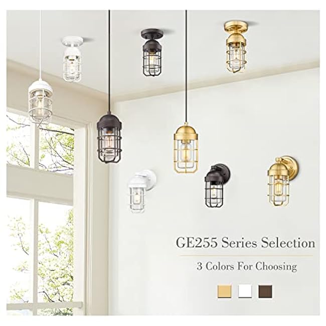 Emliviar Farmhouse Outdoor Wall Light Exterior Wall Lantern Industrial Oil Rubbed Bronze Finish GE255B ORB