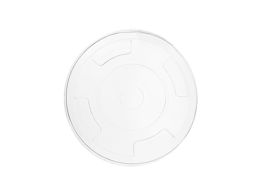 96mm PLA Flat lid Straw-Slot (fits 96mm Cups) (Case of 1000) by Vegware – 9-24oz, 9 fluid_ounces, PLA, Clear, Pack of 1000