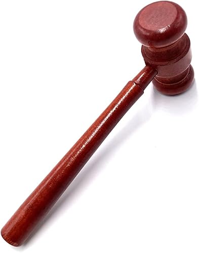 Aliotech Gavel de madera para sala de tribunales, accesorio de disfraz de juez, accesorios de disfraz de justicia, accesorios para Halloween, fiesta