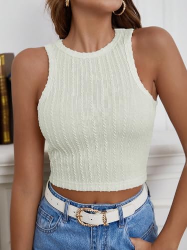 Image of Zilcon Womens Halter Tops Summer Sleeveless Shirts Sexy High Neck Fitted Tops Seamless Basic Ribbed Crop Tank Tops Blouses Fit Cropped Tank Tops