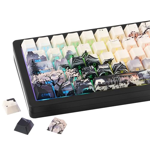 GEKUCAP PBT �L�[�L���b�v - �T�C�h�v�����g�L�[�L���b�v ���،^�V���C���X���[�J�X�^���L�[�L���b�v�A�u���b�N�A�z���C�g�A130�L�[�Z�b�g�A�`�F���[�v���t�@�C���A���{���C���N�E�H�b�V���X�^�C�� Cherry Gateron MX Switche�L