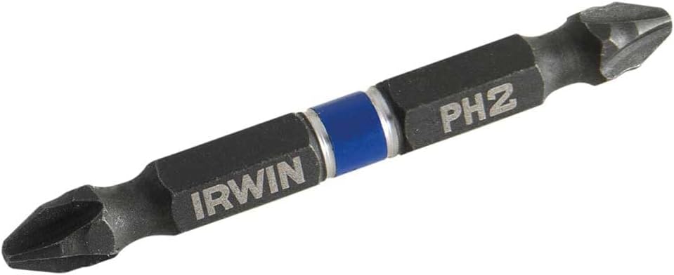 IRWIN 1923375 Impact Double-Ended Screwdriver Bits PH2 60mm Pack of 2