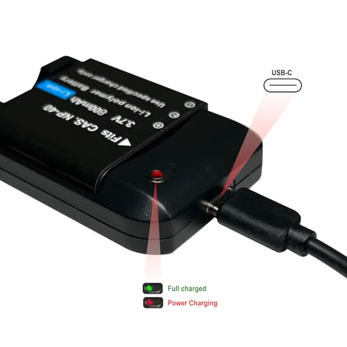 NP-40 Battery Charger, Digital Camera Battery Charger with NP-40 3.7V 800mAh Li-ion Rechargeable Battery