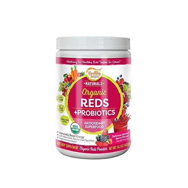 Healthy Delights Naturals, Organic Reds Probiotic’s Powder, Antioxidant Superfood, Naturally Boost Energy, Non-GMO…