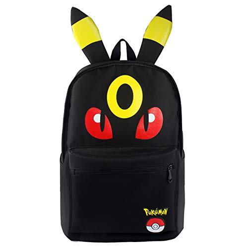 U&M Cute Pocket Monster Pattern Canvas Cartoon Backpack Shoulder Bags Schoolbags Daypack
