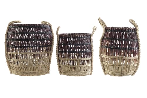 Set 3 seagrass 39x39x41 natural lila pour un salon bohème épuré - 3