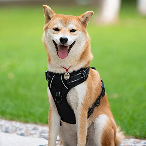 Poypet No Pull Dog Harness, Reflective Comfortable Vest Harness With Front & Back 2 Leash Attachments And Easy Control Handle Adjustable Soft Padded Pet Vest For Small To Large Dogs (Black,Xl) #TOP1