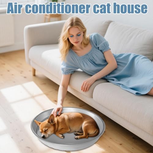 Kühlendes Katzenbett, Aluminium, kühlendes Welpenbett für kleine Hunde, waschbar, rutschfest, tragbar, für Haustier, Sommerbox, Reisehütte, heißes Wetter, drinnen