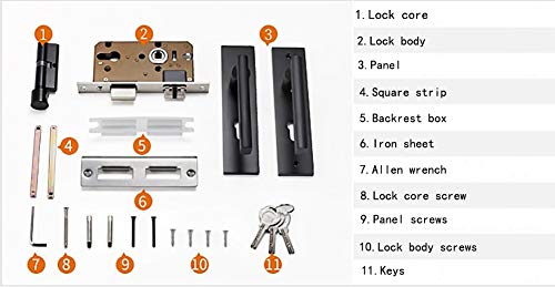 Poignées de porte de maison et bureau avec serrure à levier noire anti-intrusion - 3