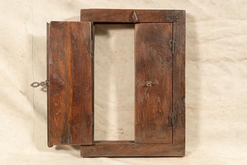 Biscottini Innentür Fenster L 44,5 x T 5,5 x H 61,5 cm - Holztür - Türen für Innen und Außen - Wohnkultur