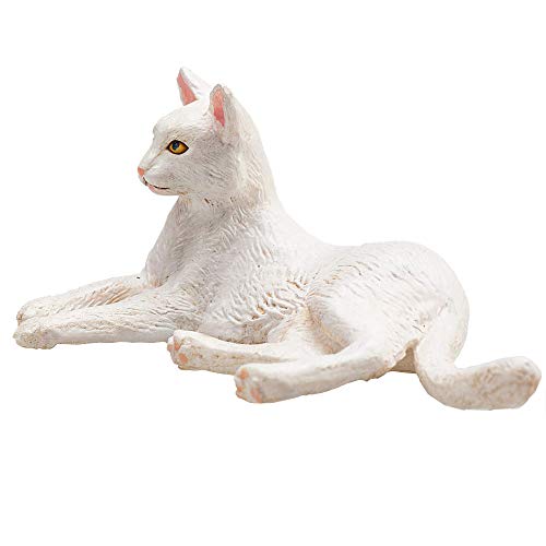 MOJO 387368 Katze liegend weiß 6 cm Bauernhoftiere – Bild 6