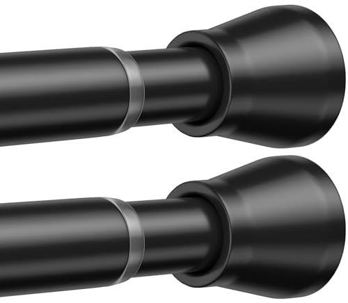 Zipglo Shower Curtain Rod 30 to 64 Inches 2Pack,black
