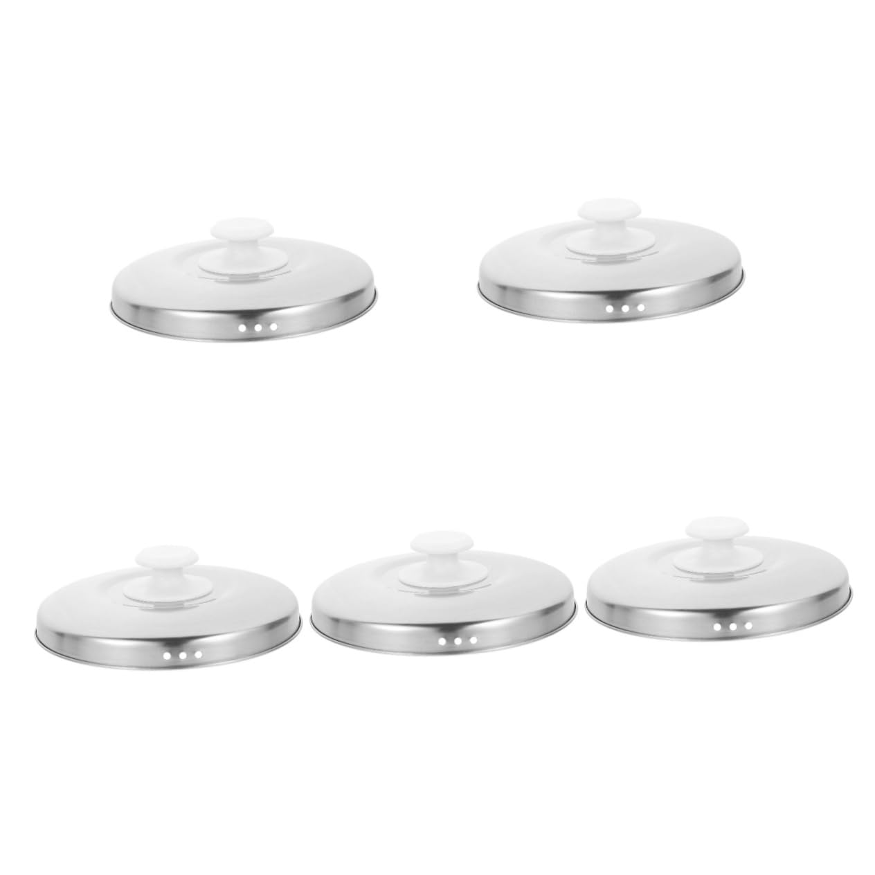 Cabilock 5 Pz coperchio del cuociriso coperchi dei fornelli vassoi netto forno Piatto coperchi padelle coperchi per cuociriso coperchio cuociriso in acciaio inox Acciaio inossidabile Silver