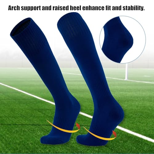Non-Slip Cushioned Towel Sole Sports Socks | Long Tube, Moisture-Wicking Compression Fit for Soccer, Basketball, Training2