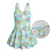 Howilath Cartoon Capybara Girls One Piece Swimsuit with Sleeveless Tank and Skirt All-in-One Swim Dress Bathing Suit 3-13 Years