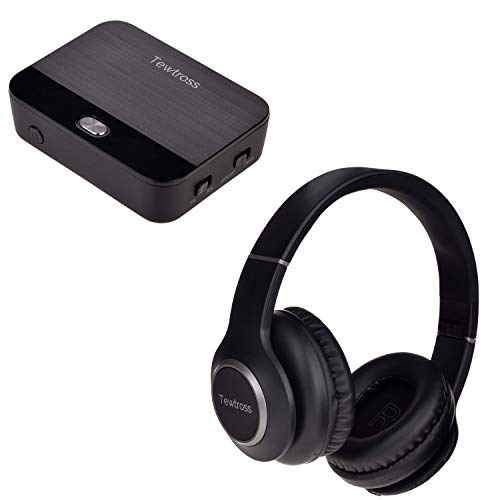 Image of Tewtross Bluetooth Transmitter and Receiver Digital Optical SPDIF TOSLINK and 3.5mm Aux RCA Wireless Audio Adapter for TV /Home Stereo System (Black) (No Delay TV Combo)