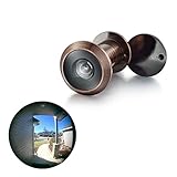 TOGU TG3016YG-AC Solid Brass UL Listed HD Glass Lens 220-degree Door Viewer Peephole with Heavy Duty Privacy Cover for 1-3/8' to 2-1/6' Doors, Antique Copper Finish