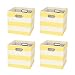 Posprica Storage Bins Storage Cubes -11×11 Foldable Fabric Storage Baskets Organizer Container, 4pcs,Yellow Stripes