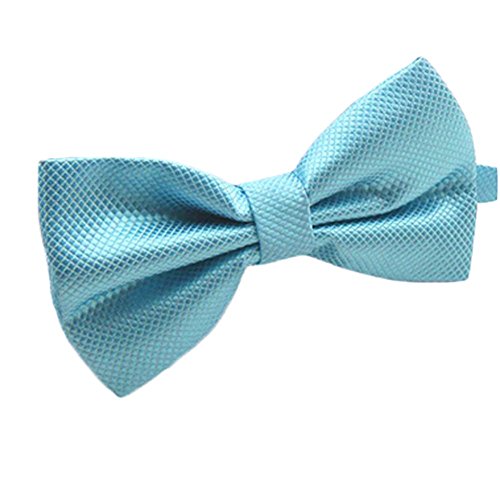 Mens Pre-Tied Blue Bow Tie for Formal Events, Turquoise Blue