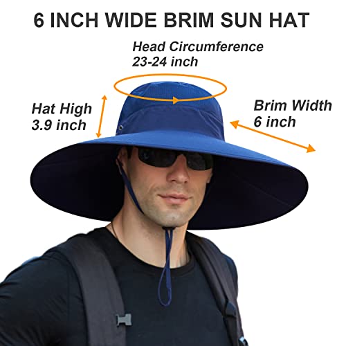 Image of Wide Brim Sun Hat for Men Women UV Protection Ventilated Summer Hats for Fishing Hiking Garden Beach