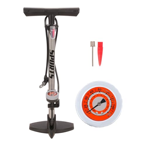 Bomba de Bicicleta Profesional con Manómetro de Alta Presión 160 PSI - Válvula Presta y Schrader, Multiusos para Bicicletas y Motocicletas etc..