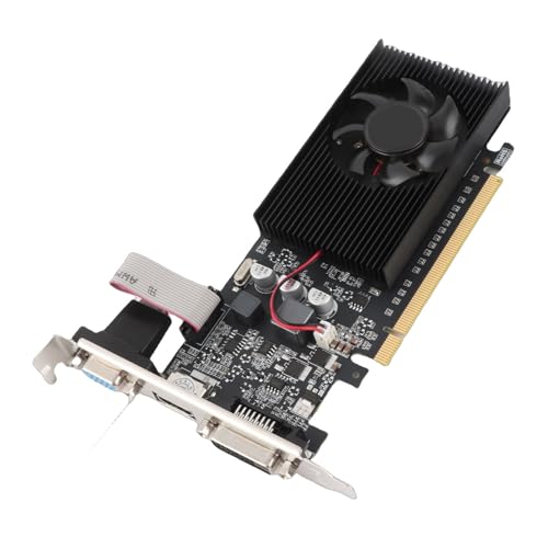 ERYUE Núcleo de Tarjeta Gráfica GT610 D3, Tarjeta Gráfica DDR3 de 2 GB Frecuencia de Memoria de 64 bits 810 MHz Frecuencia de Núcleo de 1000 MHz, Núcleo de Gráficos GPU Totalmente (GT610 2GD3 64BI)