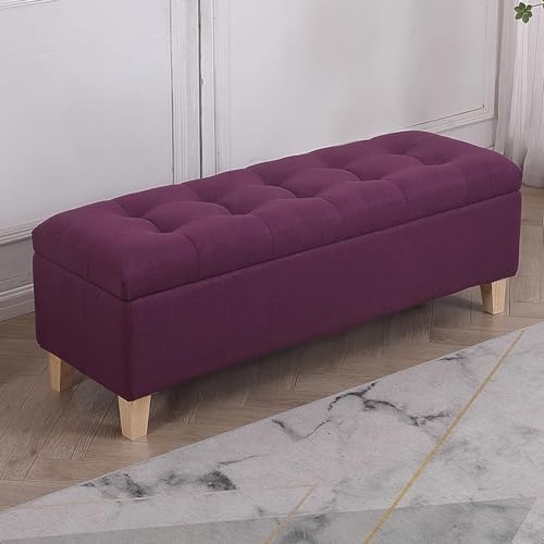 Taburete rectangular de tela para sala de estar, probador y cambio de zapatos, solución de almacenamiento elegante, 60 cm, cómodo asiento y nizing