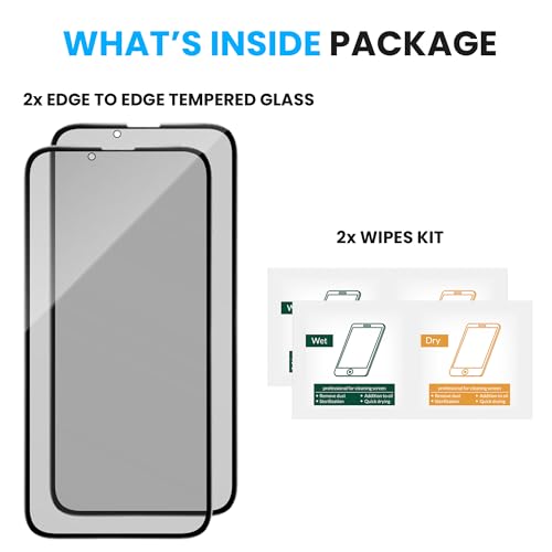 Image of FIRST MART Military-Grade Matte Anti-Glare Tempered Glass for iPhone 16e and iPhone 14 and 17E (6.1 Inch) With Installation Kit | Edge to Edge Coverage |Anti Glare, Bubble-Free [2 Pack]
