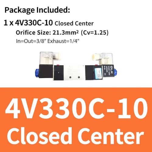 Électrovanne 3 positions 4V330C-10 DC12V à faible consommation pour commande d'air