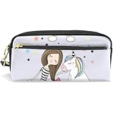 ペンケース 高校生 筆箱 大容量 女の子 ふでばこ 中学生 小学生 ペンポーチ 化粧ポーチ ユニコン 美人魚 虹 ブルー 星 可愛い かわいい PU レザー ポーチ ケース 文房具 文具 おしゃれ 可愛い