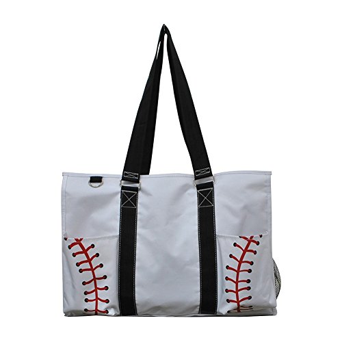 Baseball White Print NGIL Zippered Caddy Organizer Tote Bag2