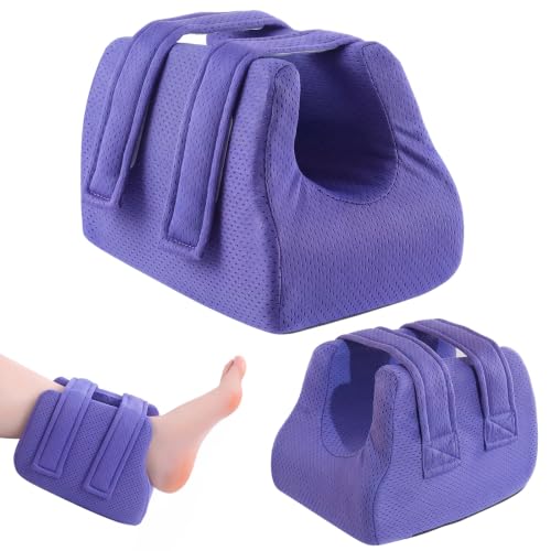 Image of Novabright 2 Pcs 3D Heel Protectors Foot Wedge Pillows Support Boot Bed Sore Pillow for Pressure Sores Bedridden Patients Relief Pressure Ankle Ulcers (Purple)