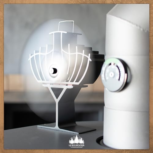 Le Bouscatier Premium-Ventilator mit 2 Flügeln für Holzofen und Kamin, angetrieben durch Wärmeerzeugung