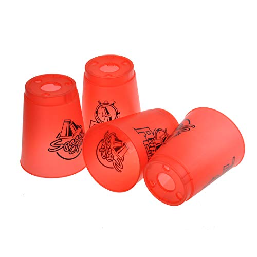 Seisso Stack Cups, Stacking Cup Set Classic Speed Training Stack Game Toys For Boys Girls Kids Stacking Cups (12 Pack Red) #TOP4