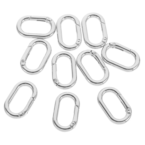 LIFKOME 10Pcs Heavy Duty Spring Clasp Connectors Durable Oval Carabiner Keyring Buckle for DIY Accessories Key Chains Bags and Crafts Easy to Use with Smooth Operation