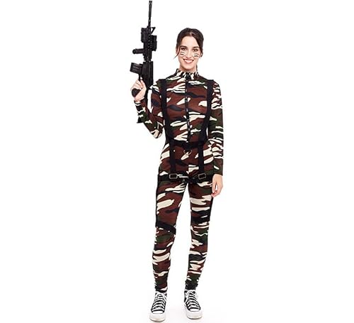 Partilandia Disfraz de Soldado Fuerzas Especiales de Camuflaje para mujer Talla L