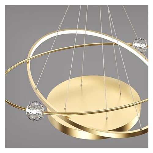 Plafonnier suspendu LED anneau moderne or 60cm - Luminaire intérieur design pour salon et chambre