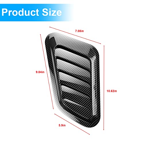 Image of Blilo Car Hood Vents, 2PCS Universal Hood Air Vents for Car Hood Scoop, Bonnet Vent Hood Air Intake Trim Cover (Carbon Fiber)