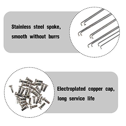 image for SENQI Bicycle Spokes Stainless Steel Bike Spokes with Nipples for Moun