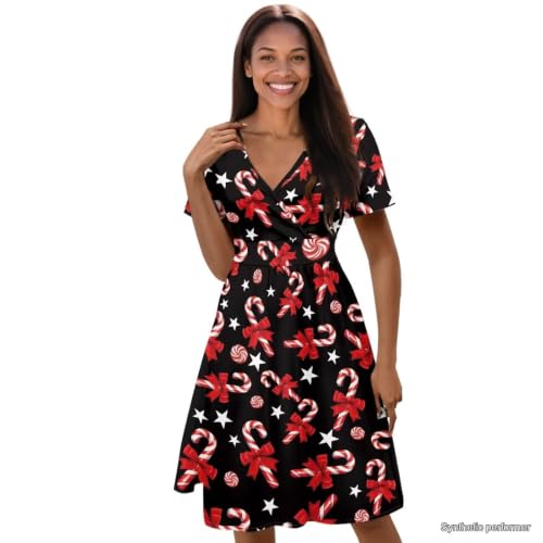 Image of Women's Summer Dresses Short Sleeve Formal Dresses with Pockets | Lightweight polyester fabric delivers cool airflow during hot summer outdoor activities