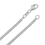 KLASSENCARAT Panzerkette 2.1mm breit Silber 925/000 für Damen und Herren (55 cm)