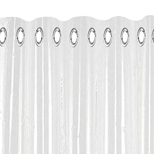 Image of Heart Home PVC Eyelet Shower AC Door Curtain F 26 HEARTH016900, 9ft, 0.30 mm (Transparent)