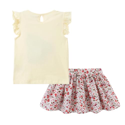 Image of Mud Kingdom Girls Outfits Cute Cartoon Polka Dots Summer Holiday Clothes Sets