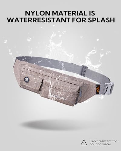 image for WATERFLY Fanny Pack for Women Men Water Resistant Small Waist Pouch Sl