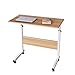 Produktbild soges Laptoptisch höhenverstellbarer Beistelltisch mit Rollen, 80x40cm PC Tisch Notebook Sofatisch Laptopständer Notebookständer Pflegetisch für Bett und Sofa, Eiche 05#1-80OK