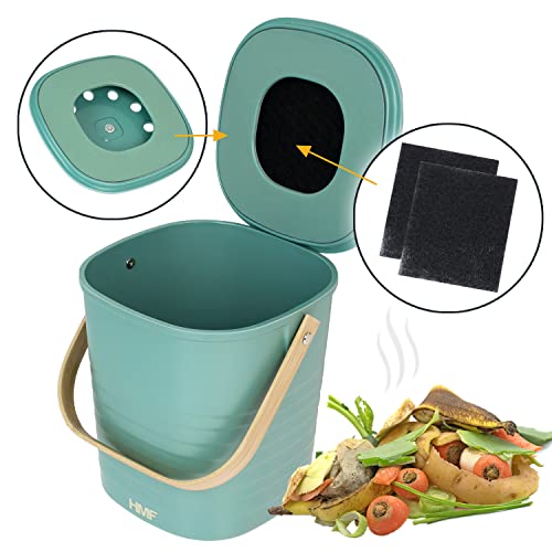 HMF Sustainable Organic Kitchen Waste Bin, Odour-Proof Compost Bin with Lid, 3 Litres, Green (3780-3L-06) - Image 2