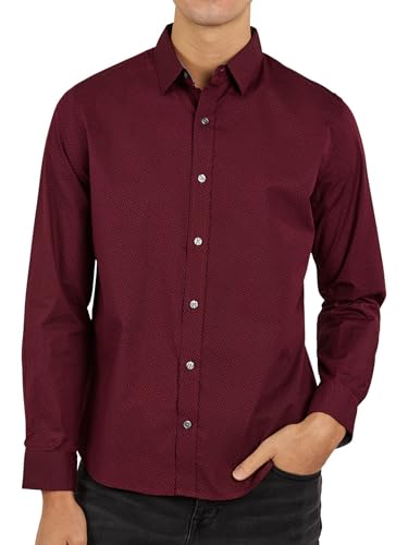 DKNY Men's Long Sleeve Button Down Shirt - Printed Mens Casual Button Up Shirts