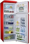 Galanz GLR12TRDEFR Refrigerator, Dual Door Fridge, Adjustable Electrical Thermostat Control with Top Mount Freezer Compartment, Retro Red, 12.0 Cu Ft