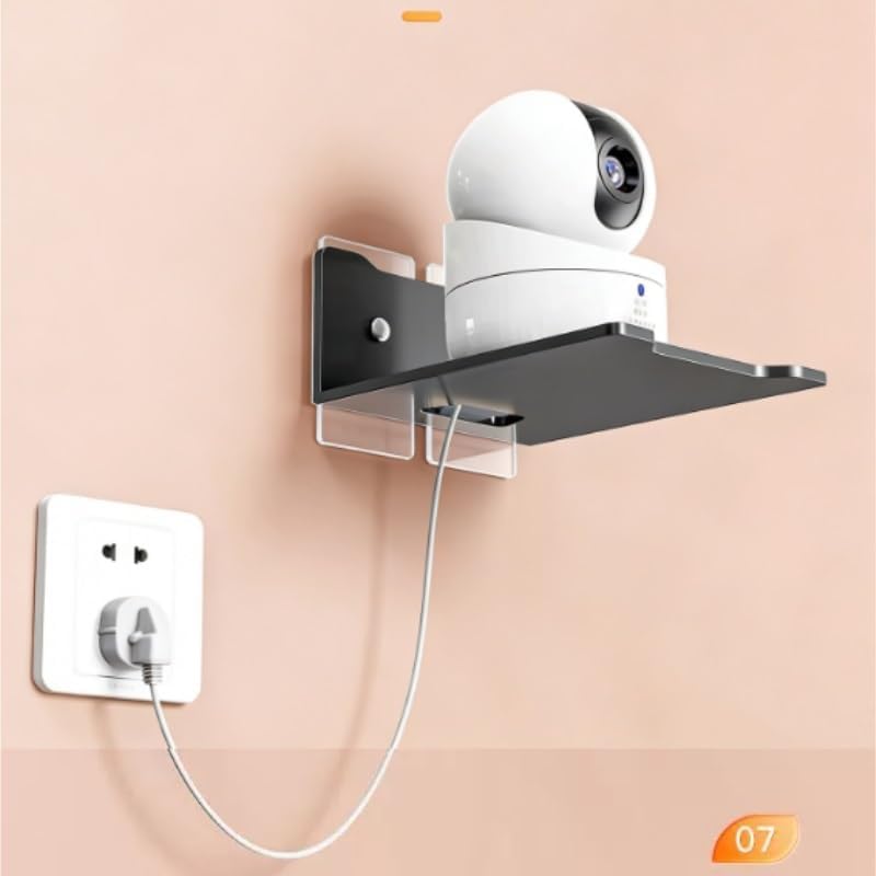 Projector Stand Wall Mounted Tray Hole Free Router Camera Storage Rack(14.5 * 12 * 6CM) image 4